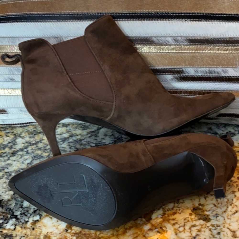Lauren Ralph Lauren Brown Suede Bootie NEW SZ 9